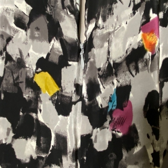 BCBGMAXAZRIA 100% Silk ‘Amalia’ Sleeveless Watercolour Print Peplum Dress Sz 0 - Picture 10 of 14